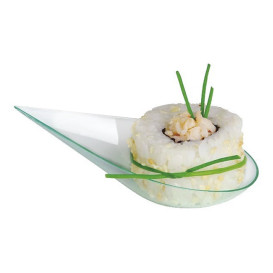 Łyżka do Degustacji z Uchwytami Szpiczasta "Water Green" 5x10cm (40 Sztuk)