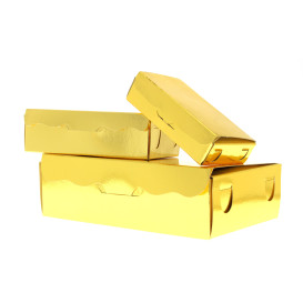 Pudełka na Czekoladki i Cukierki Złote 20x13x5,5cm 1000g (500 Sztuk)