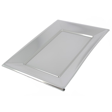 Tacki Plastikowe Srebro 330x230mm (12 Sztuk)