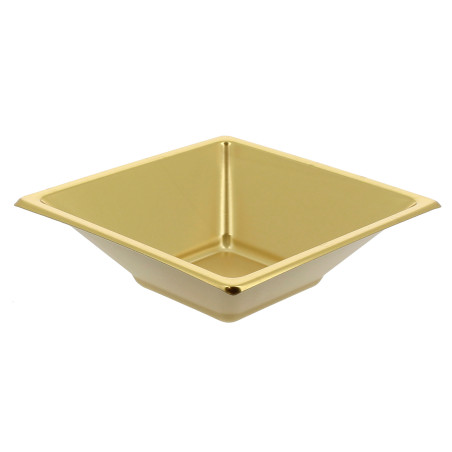 Miski Plastikowe PS Kwadratowi Złote 12x12cm (5 Sztuk)
