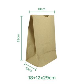 Torby Papierowe bez Uchwytów Kraft 18+12x29cm (1000 Sztuk)