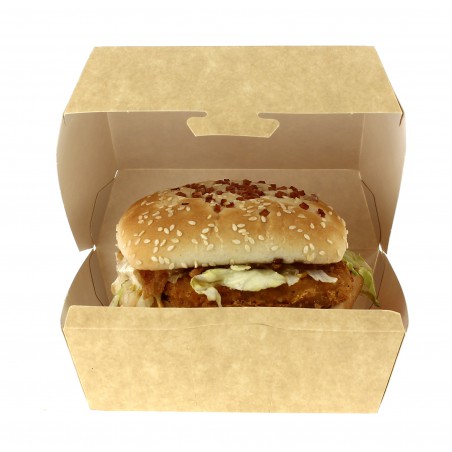 Pudełka Kraft na Hamburger XXL 14,5x14,5x8 cm (400 Sztuk)