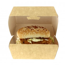 Pudełka Kraft na Hamburger XXL 14,5x14,5x8 cm 
