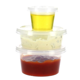 Miski na Sos PP Przezroczyste z Pokrywką 120ml (1000 Sztuk)