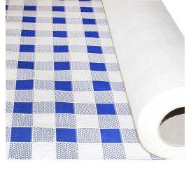 Obrus Papierowy w Rolce i Kratkę Niebieski 1x100m. 40g (1 Sztuk)