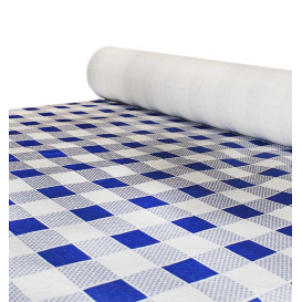 Obrus Papierowy w Rolce i Kratkę Niebieski 1x100m. 40g (1 Sztuk)