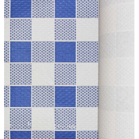 Obrus Papierowy w Rolce i Kratkę Niebieski 1x100m. 40g (1 Sztuk)