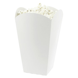 Pudełka na Popcorn Średnie Białe 90 gr 7,8x10,5x18cm (350 Sztuk)