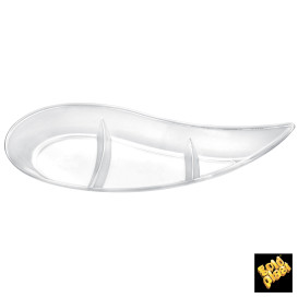 Pojemnik na Sos do Degustacji Virgola 3 Comp. Przezroczyste 30 ml (50 Sztuk)