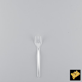 Mini Widelczyki Plastikowe do Degustacji Przezroczyste 100 mm (1500 Sztuk)