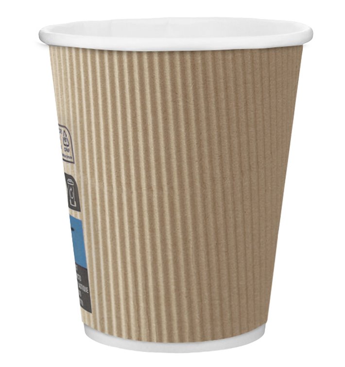 Kubki Papierowe 8 Oz/250ml "Kędzierzawe Kraft" Brązowe Ø8cm (500 Sztuk) Kubki Papierowe 8 Oz/250ml "Kędzierzawe Kraft" Brązowe Ø8cm (500 Sztuk)