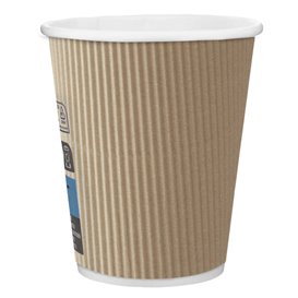 Kubki Papierowe 8 Oz/250ml "Kędzierzawe Kraft" Brązowe Ø8cm (25 Sztuk)