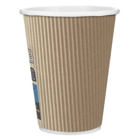 Kubki Papierowe 12 Oz/360ml "Kędzierzawe Kraft" Brązowe Ø8,7cm (1000 Sztuk)