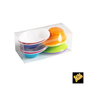Plastic Bowl PS "Sodo" White and Multicolor 50 ml (8 Units)