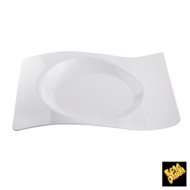 Talerz Plastikowe "Forma" Białe 28x23 cm (12 Sztuk)