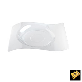 Talerz Plastikowe "Forma" Przezroczyste 22x18 cm (12 Sztuk)