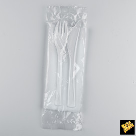Zestaw Sztućców Plastikowe Next Widelczyki, Nóż i Serwetki (500 Sztuk)