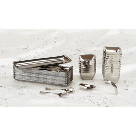 Łyżeczki Plastikowe Metaluizowane 100mm (100 Sztuk)