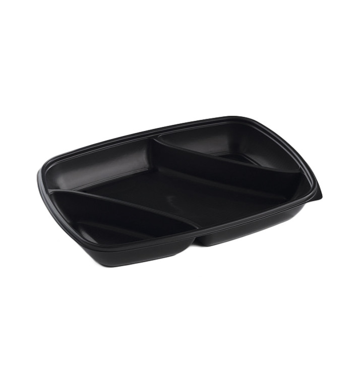 Pojemniki Plastikowe PP 3C Czarni 975ml 28x20x4cm Pojemniki Plastikowe PP 3C Czarni 975ml 28x20x4cm