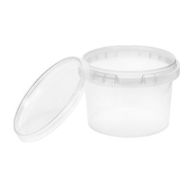 Pojemniki Plastikowe z Pokrywką z Plombą 280 ml Ø9,5 (25 Sztuk)