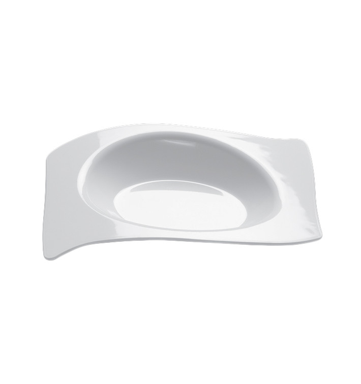 Tasting Plastic Plate PS Flat White 8x6,6 cm (50 Units) Tasting Plastic Plate PS Flat White 8x6,6 cm (50 Units)