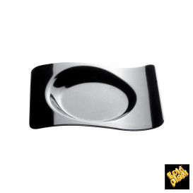 Tasting Plastic Plate PS "Forma" Black 8x6,6cm (500 Units)