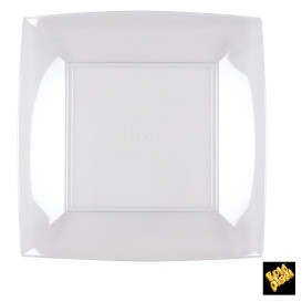 Talerz Plastikowe Płaski Przezroczyste Nice PS 230mm (25 Sztuk)