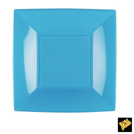 Talerz Plastikowe Płaski Turkusowe Nice PP 230mm (25 Sztuk)
