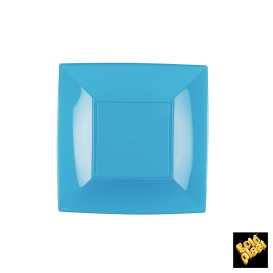 Talerz Plastikowe Płaski Turkusowe Nice PP 180mm (25 Sztuk)