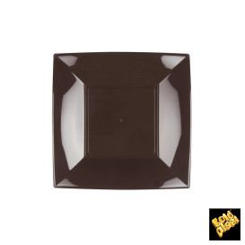 Talerz Plastikowe Płaski Brązowe Nice PP 180mm (300 Sztuk)