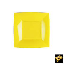 Talerz Plastikowe Płaski Żółty Nice PP 180mm (25 Sztuk)