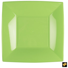 Talerz Plastikowe Płaski Zielony Limonka Nice PP 290mm (12 Sztuk)