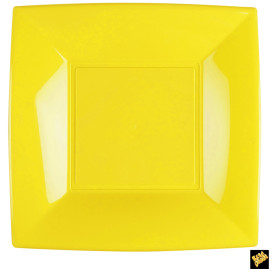 Talerz Plastikowe Płaski Żółty Nice PP 290mm (12 Sztuk)