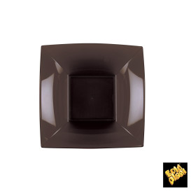 Talerz Plastikowe Głębokie Brązowe Nice PP 180mm (25 Sztuk)