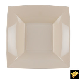 Talerz Plastikowe Głębokie Beżowy Nice PP 180mm (25 Sztuk)
