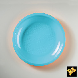 Talerz Plastikowe Płaski Turkusowe Round PP Ø220mm (50 Sztuk)