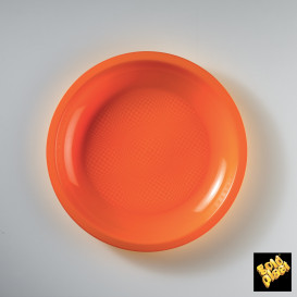 Talerz Plastikowe Płaski Orange Round PP Ø220mm (50 Sztuk)