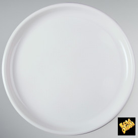 Talerz Plastikowe do Pizzi Białe Round PP Ø350mm (12 Sztuk)