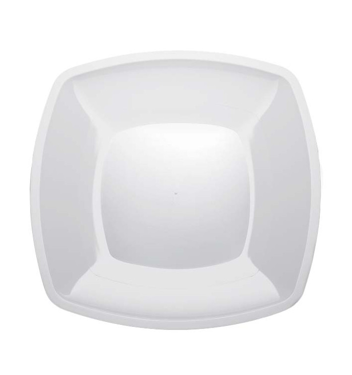 Talerz Plastikowe Płaski Białe Square PS 300mm (12 Sztuk) Talerz Plastikowe Płaski Białe Square PS 300mm (12 Sztuk)