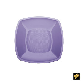 Talerz Plastikowe Płaski Liliowa Square PP 230mm (25 Sztuk)