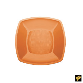 Talerz Plastikowe Płaski Orange Square PP 230mm (25 Sztuk)