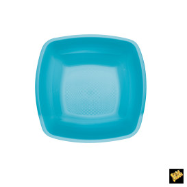 Talerz Plastikowe Głębokie Turkusowe Square PP 180mm (300 Sztuk)