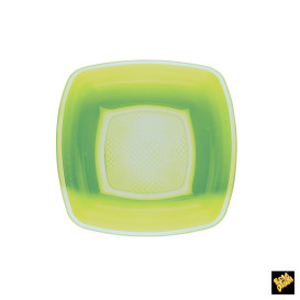 Talerz Plastikowe Głębokie Zielony Limonka Square PP 180mm (25 Sztuk)