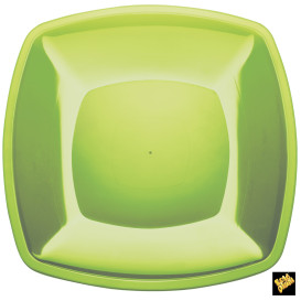 Talerz Plastikowe Płaski Zielony Limonka Square PS 300mm (144 Sztuk)