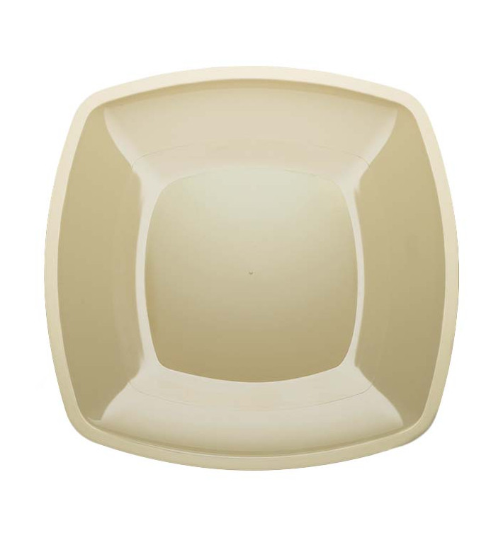 Talerz Plastikowe Płaski Kremowy Square PS 300mm (144 Sztuk) Talerz Plastikowe Płaski Kremowy Square PS 300mm (144 Sztuk)