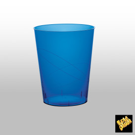 Kubki Plastikowe Księżyc Niebieski Przezroczyste PS 350ml (20 Sztuk)