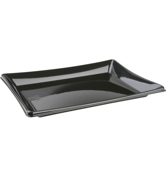 Tacki Plastikowe Czarni 12x16cm (50 Sztuk) Tacki Plastikowe Czarni 12x16cm (50 Sztuk)