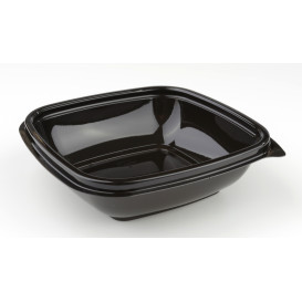 Miski Plastikowe Kwadratowi Czarni PET 250ml 125x125x40mm (500 Sztuk)
