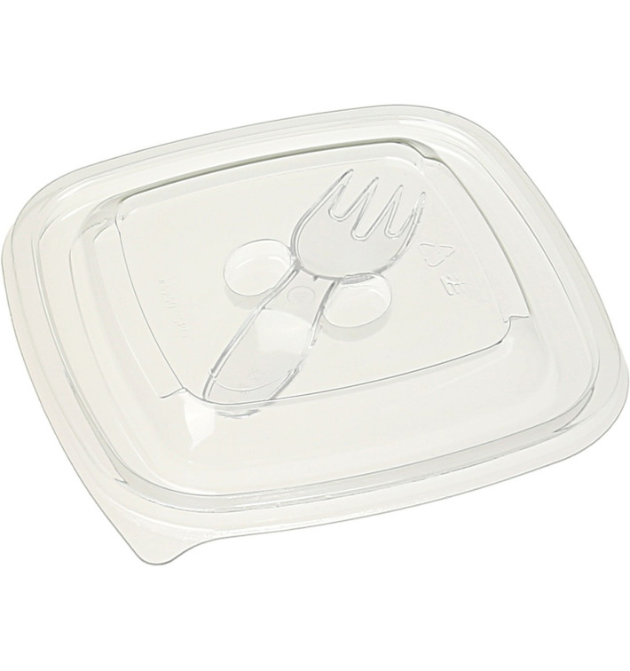 Pokrywka Plastikowe na Miski z Widelczyki PET 125x125mm (50 Sztuk) Pokrywka Plastikowe na Miski z Widelczyki PET 125x125mm (50 Sztuk)