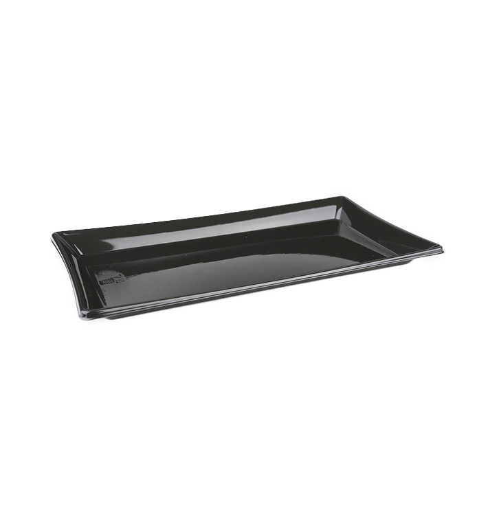 Tacki Plastikowe Prostokątny Czarni 12x22cm (50 Sztuk) Tacki Plastikowe Prostokątny Czarni 12x22cm (50 Sztuk)